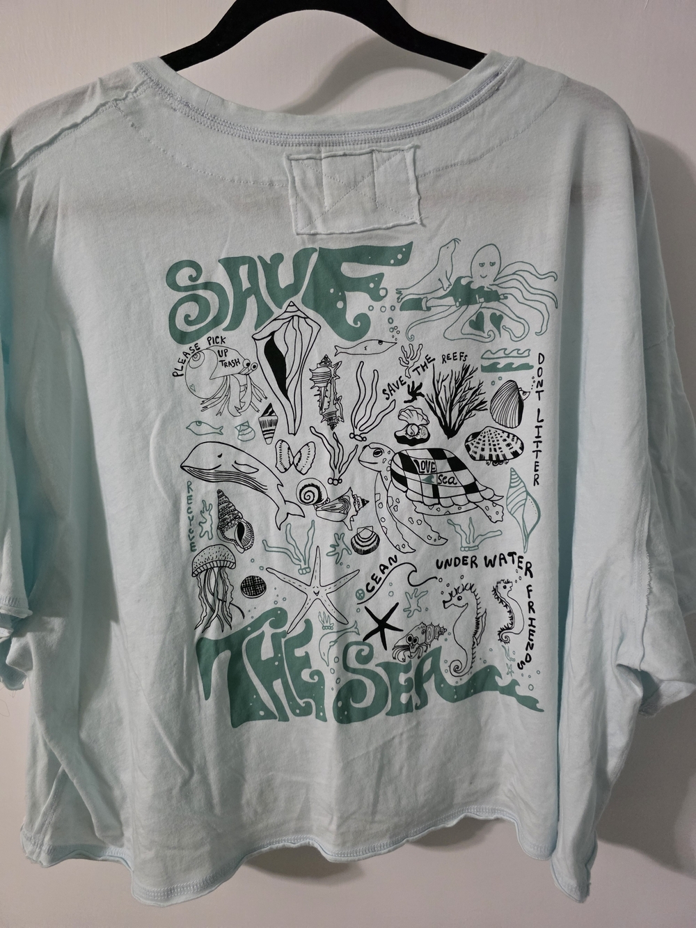 FP We The Free Pale Blue Cropped Graphic Tee - Picture 3 of 6
